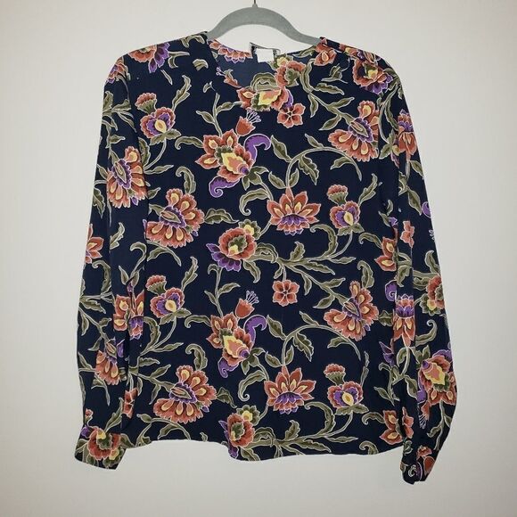 NOTATIONS VINTAGE BLOUSE FLORAL PRINT SIZE 10 - Picture 1 of 5